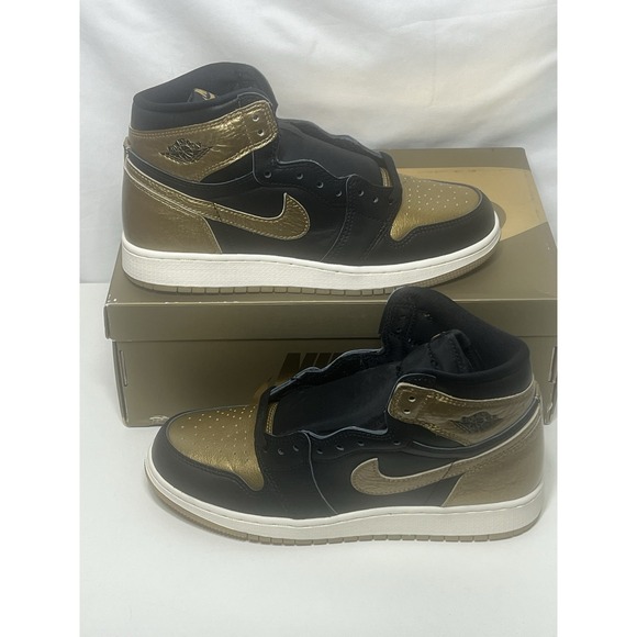 Air Jordan 1 Retro High OG GS FD1437 071 Black/Metallic Gold White New  Size 7Y - Picture 1 of 7